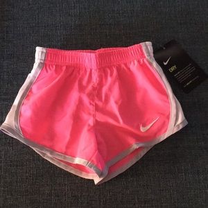 Pink/white Nike Dri-fit shorts Size 18 months NWT
